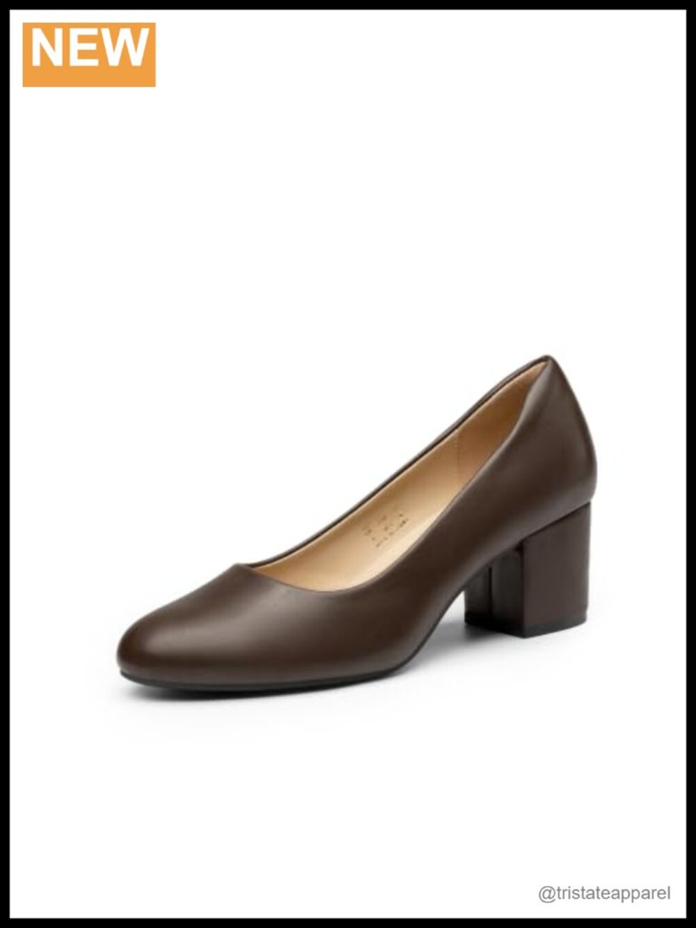Women's Round Toe Block Heel Office Pumps Memory Foam Insole